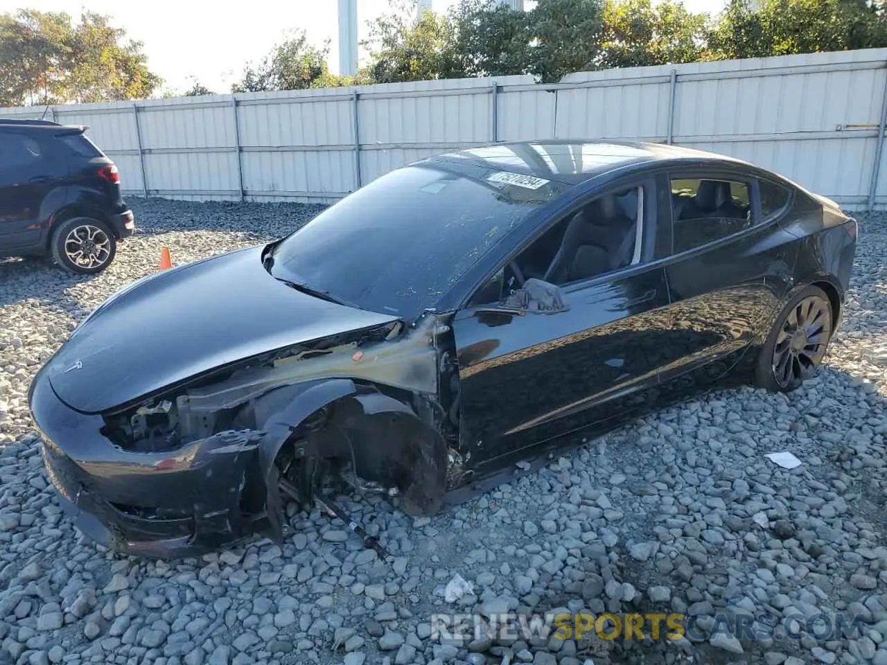 1 Photograph of a damaged car 5YJ3E1ECXNF103264 TESLA MODEL 3 2022