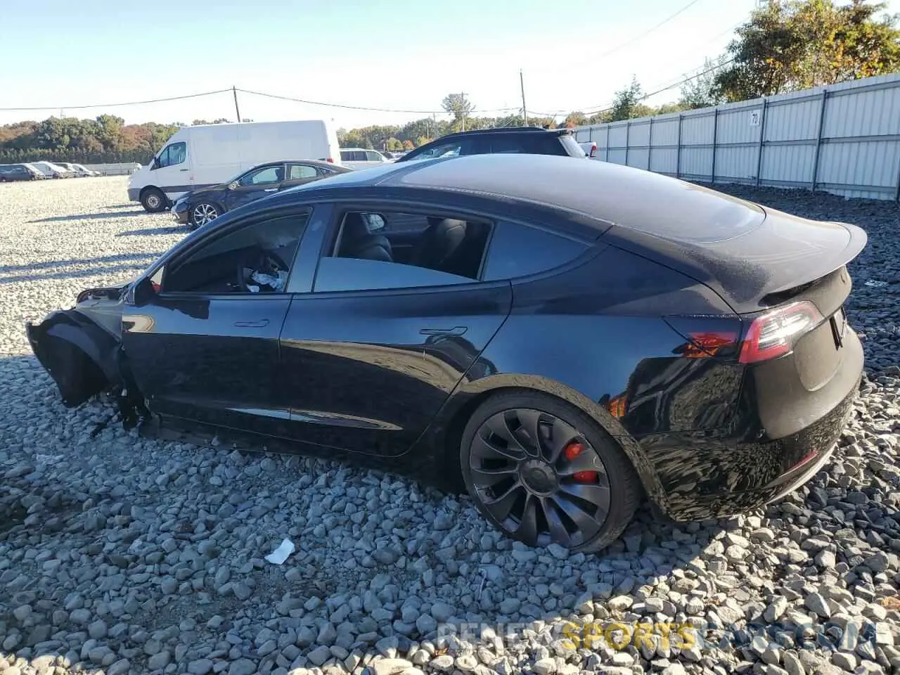 2 Photograph of a damaged car 5YJ3E1ECXNF103264 TESLA MODEL 3 2022