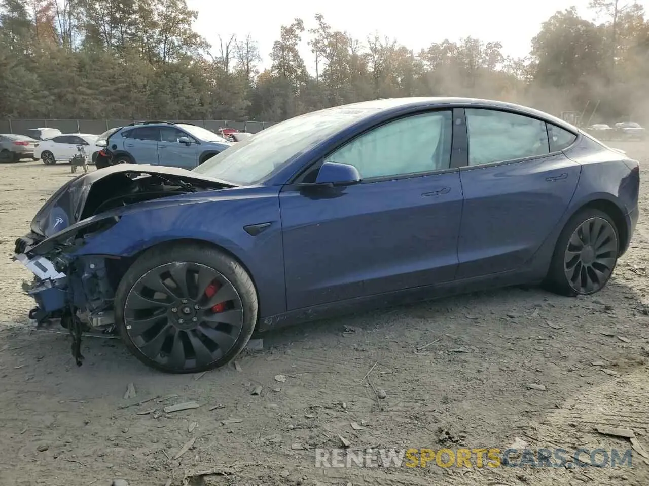 1 Photograph of a damaged car 5YJ3E1ECXNF108237 TESLA MODEL 3 2022