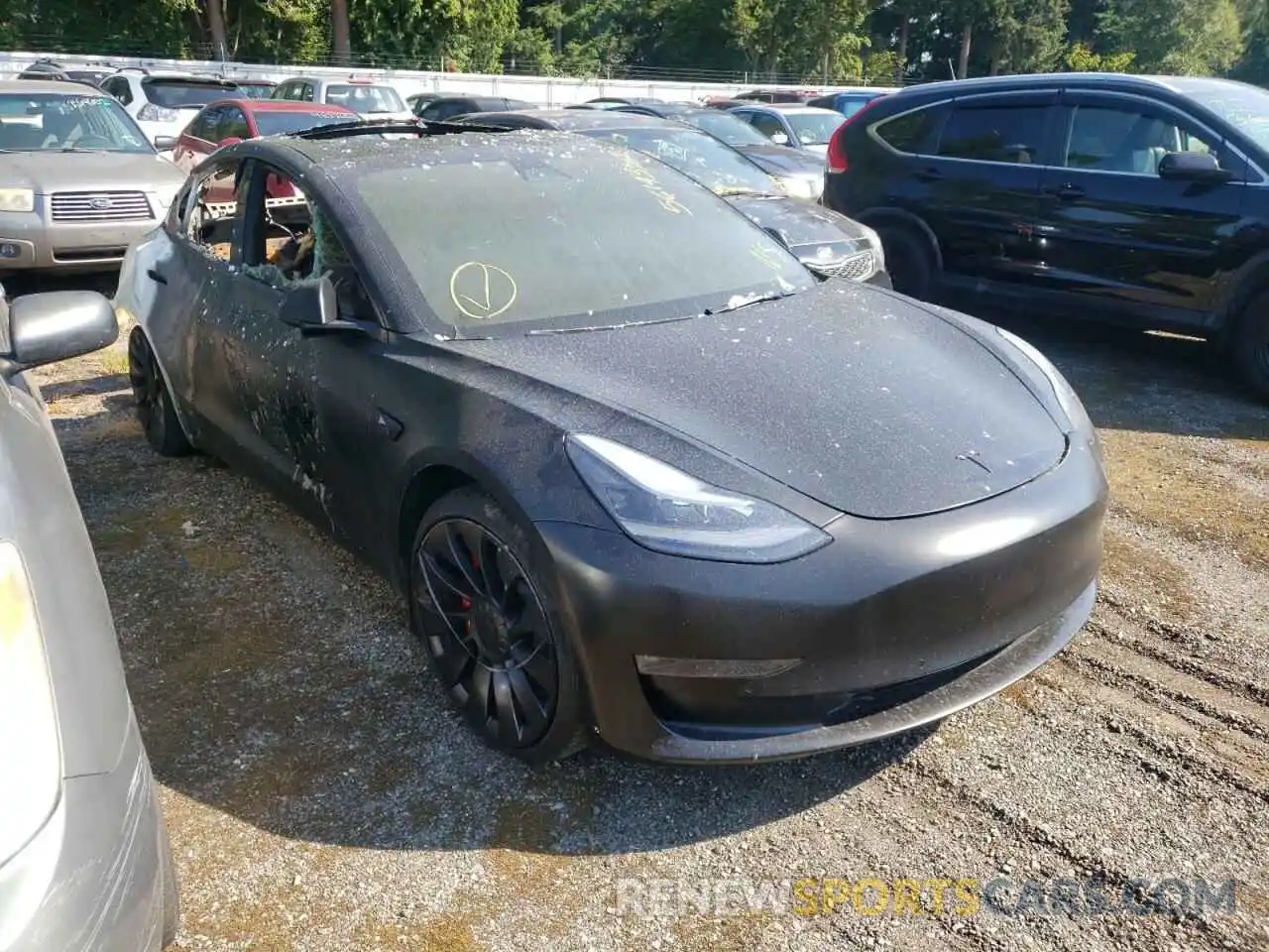 1 Photograph of a damaged car 5YJ3E1ECXNF126415 TESLA MODEL 3 2022