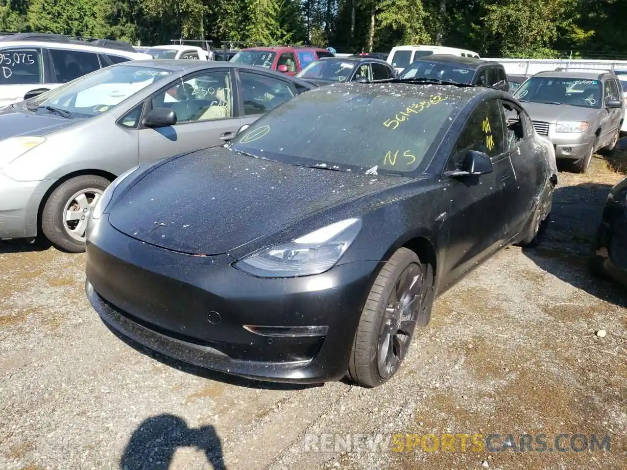 2 Photograph of a damaged car 5YJ3E1ECXNF126415 TESLA MODEL 3 2022