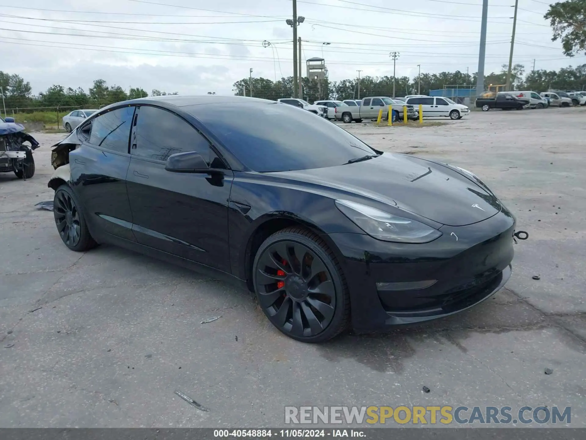 1 Photograph of a damaged car 5YJ3E1ECXNF168633 TESLA MODEL 3 2022
