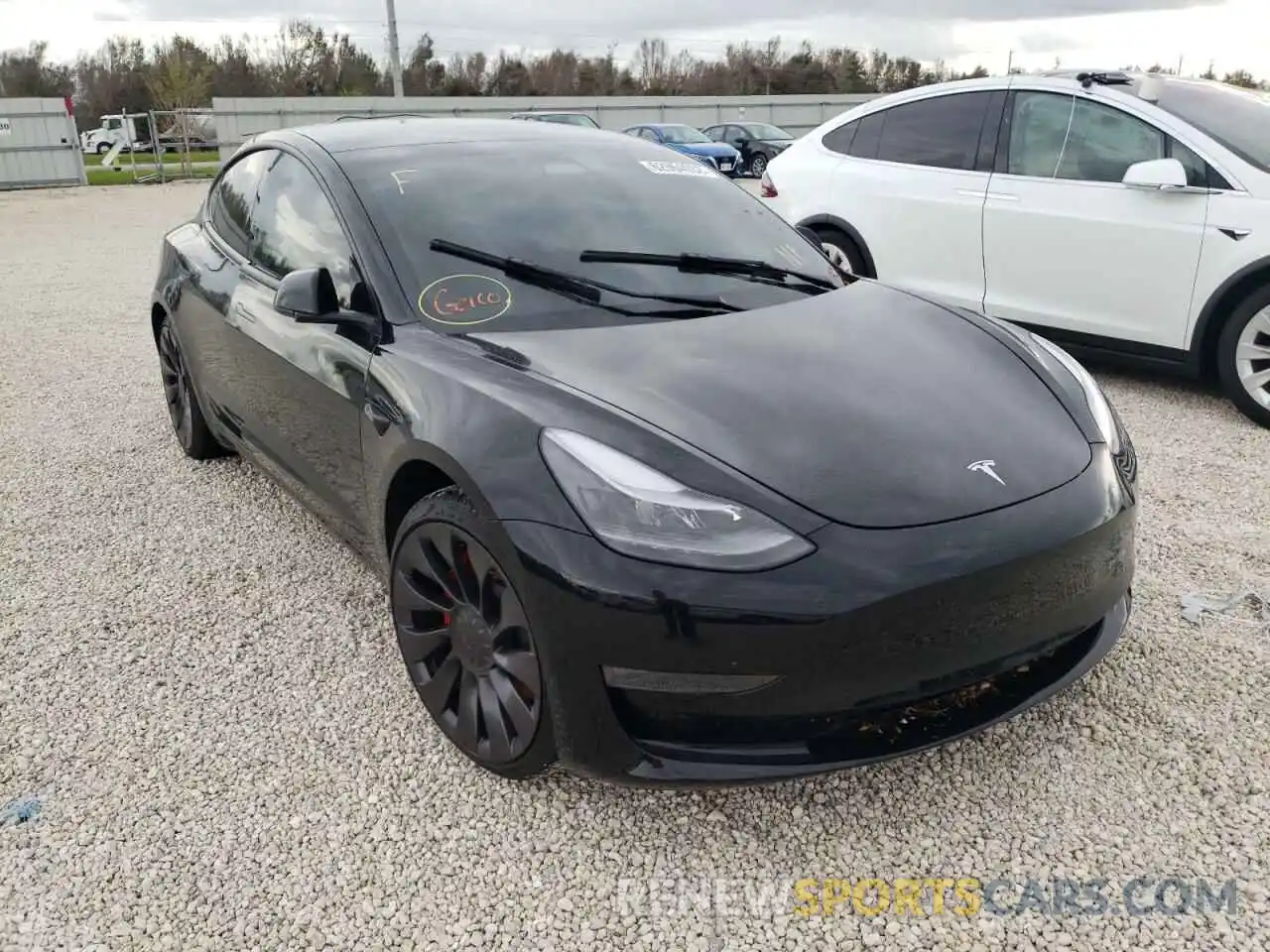 1 Photograph of a damaged car 5YJ3E1ECXNF169183 TESLA MODEL 3 2022