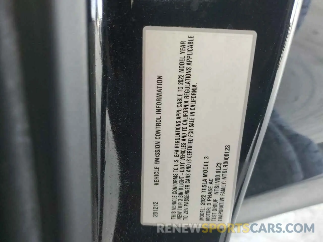 12 Photograph of a damaged car 5YJ3E1ECXNF201212 TESLA MODEL 3 2022
