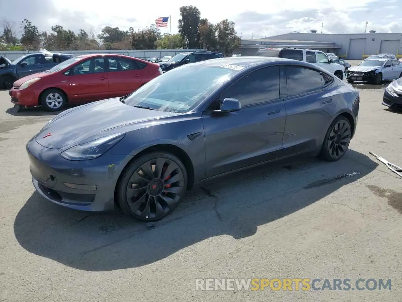 1 Photograph of a damaged car 5YJ3E1ECXNF266805 TESLA MODEL 3 2022