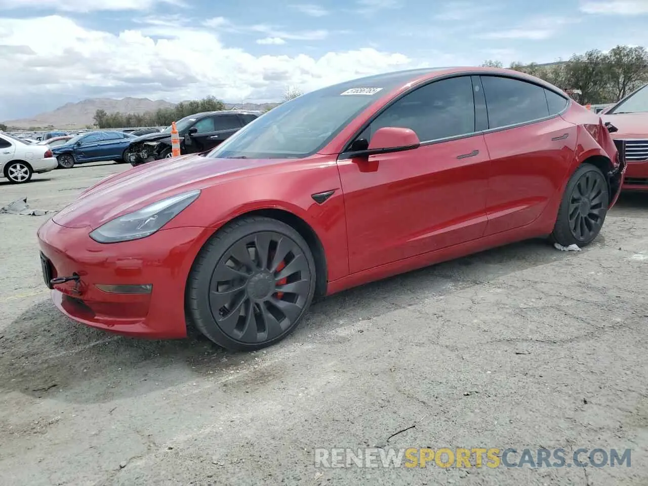 1 Photograph of a damaged car 5YJ3E1ECXNF295947 TESLA MODEL 3 2022