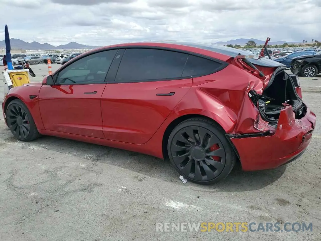 2 Photograph of a damaged car 5YJ3E1ECXNF295947 TESLA MODEL 3 2022