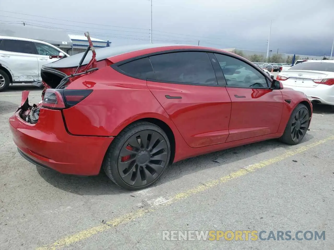 3 Photograph of a damaged car 5YJ3E1ECXNF295947 TESLA MODEL 3 2022