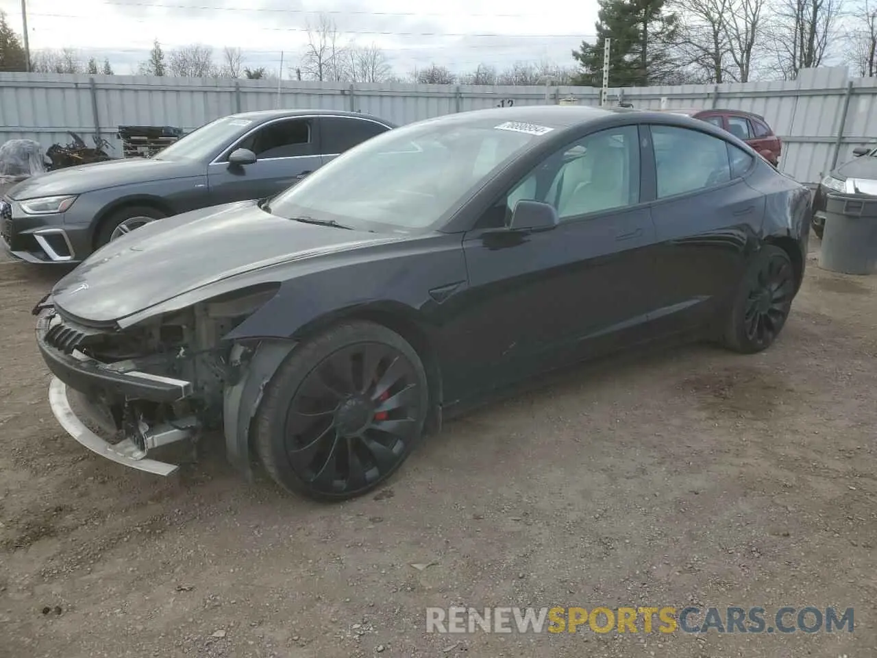1 Photograph of a damaged car 5YJ3E1ECXNF308535 TESLA MODEL 3 2022