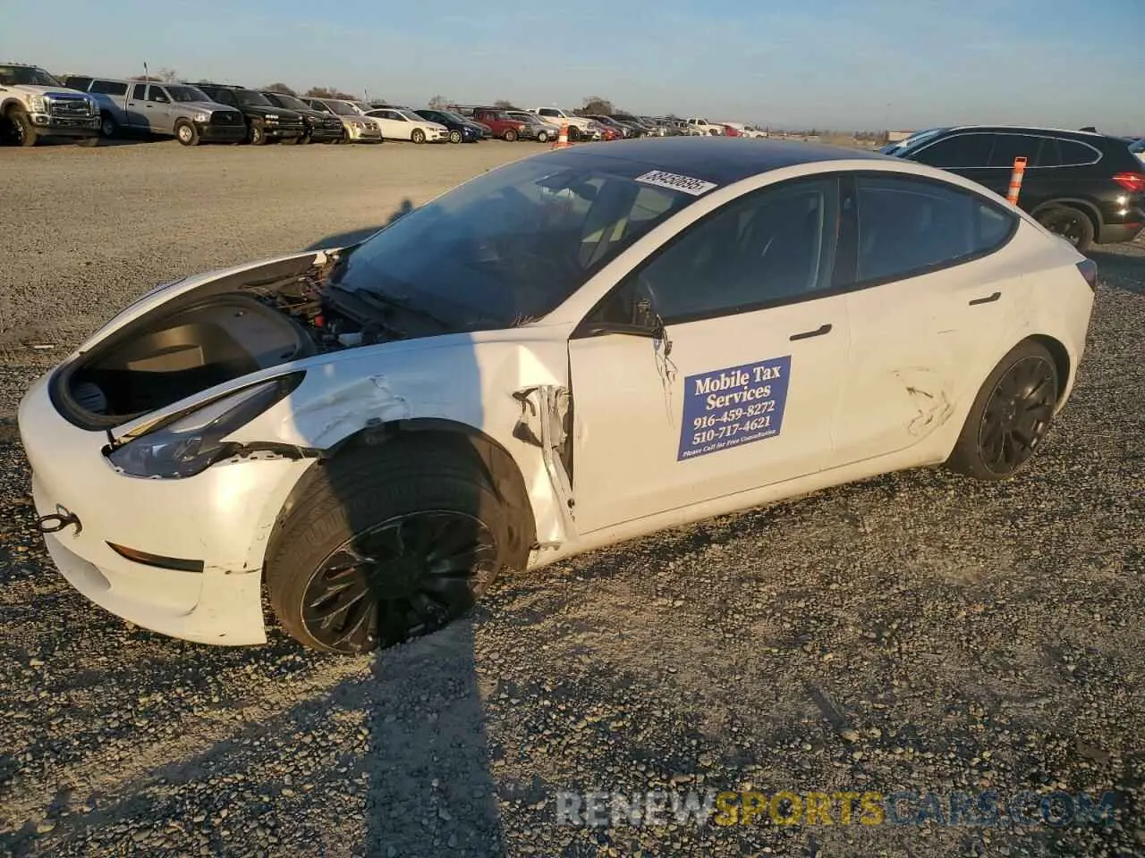 1 Photograph of a damaged car 5YJ3E1ECXNF354477 TESLA MODEL 3 2022