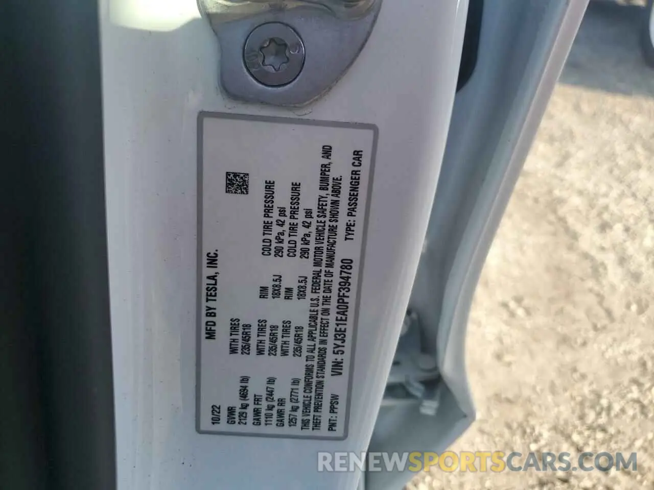 12 Photograph of a damaged car 5YJ3E1EA0PF394780 TESLA MODEL 3 2023