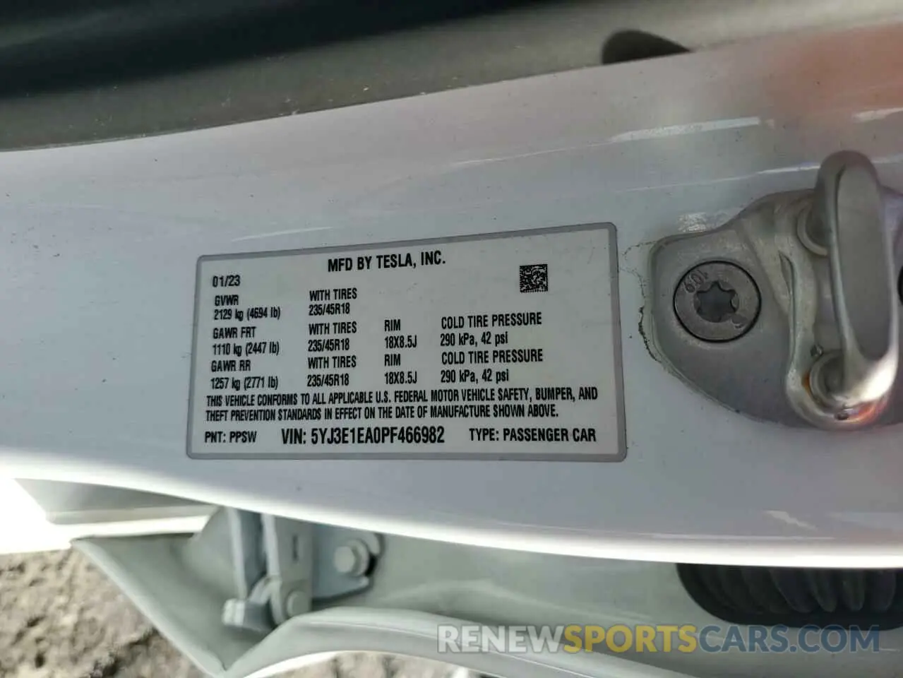 13 Photograph of a damaged car 5YJ3E1EA0PF466982 TESLA MODEL 3 2023