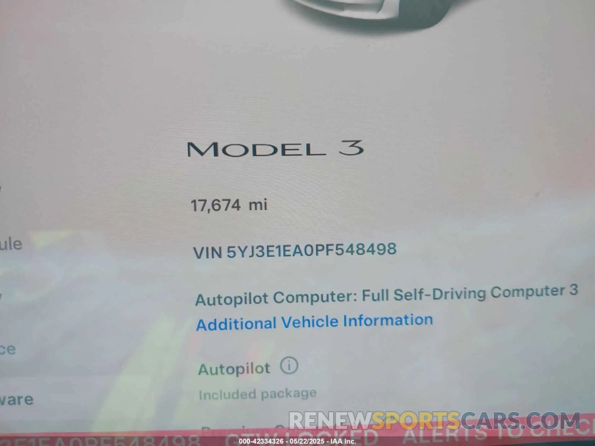 7 Photograph of a damaged car 5YJ3E1EA0PF548498 TESLA MODEL 3 2023