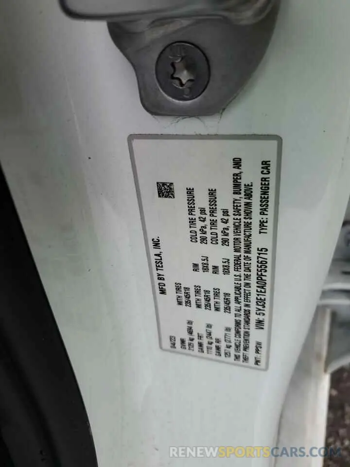 14 Photograph of a damaged car 5YJ3E1EA0PF556715 TESLA MODEL 3 2023