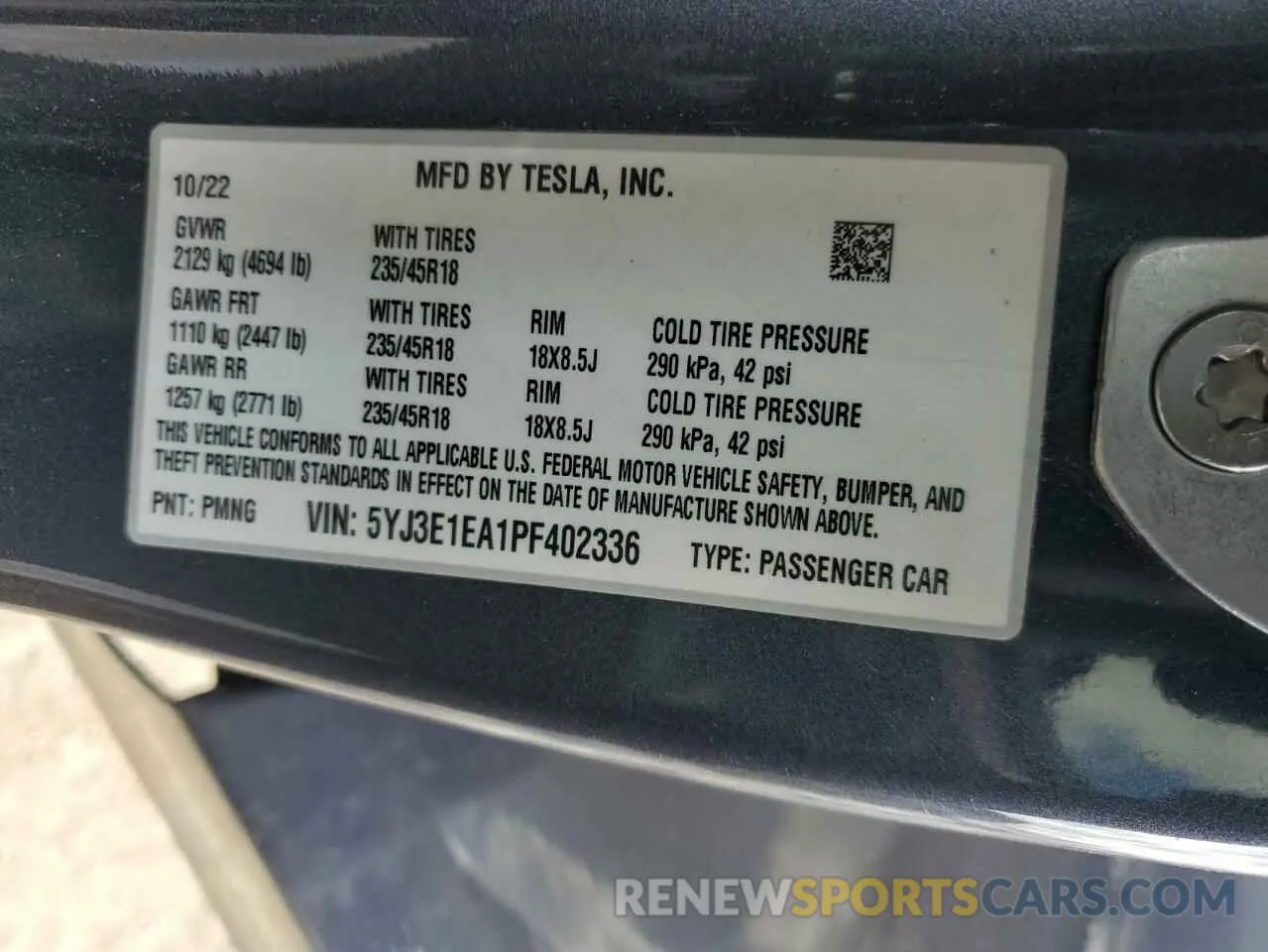 14 Photograph of a damaged car 5YJ3E1EA1PF402336 TESLA MODEL 3 2023