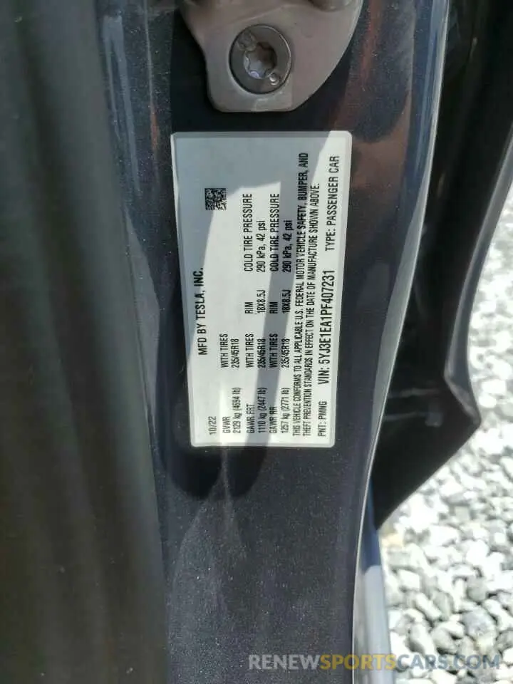 13 Photograph of a damaged car 5YJ3E1EA1PF407231 TESLA MODEL 3 2023