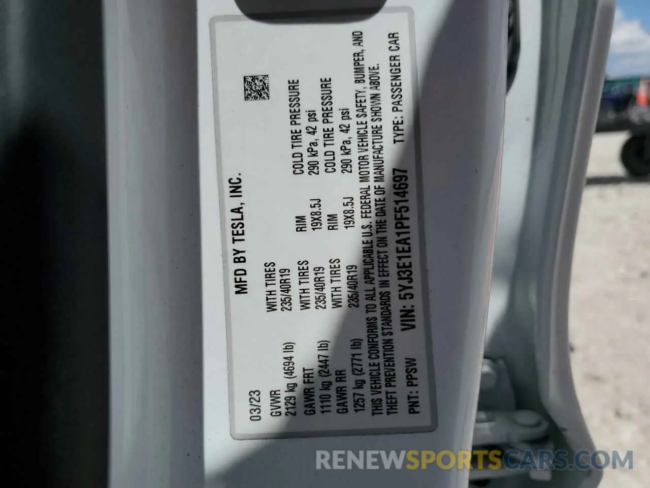 13 Photograph of a damaged car 5YJ3E1EA1PF514697 TESLA MODEL 3 2023