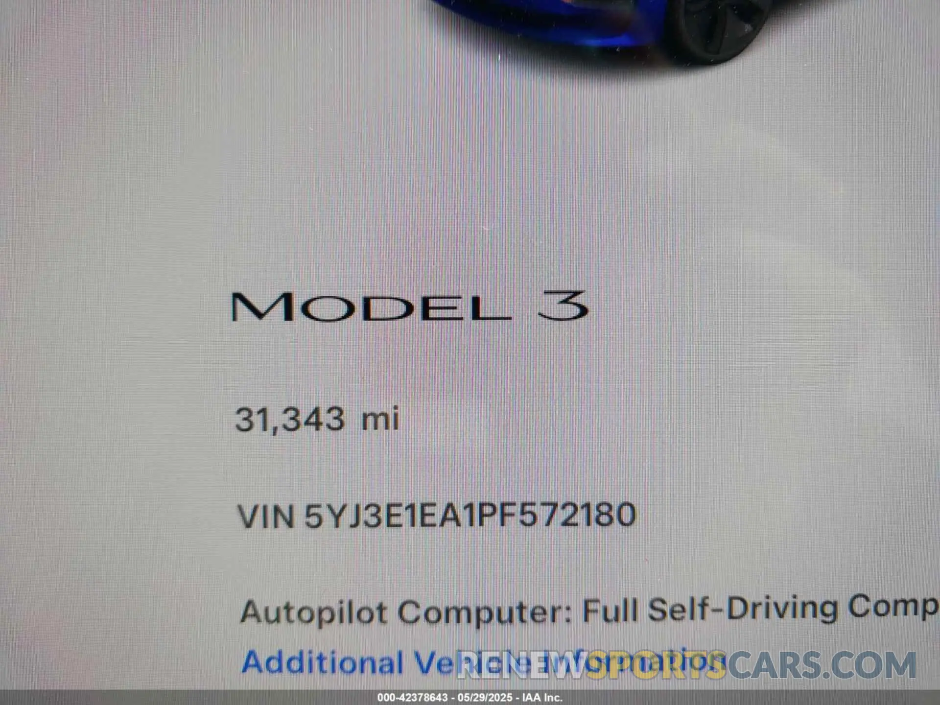 7 Photograph of a damaged car 5YJ3E1EA1PF572180 TESLA MODEL 3 2023