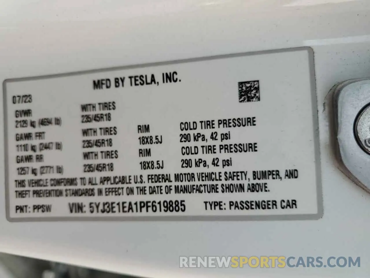 12 Photograph of a damaged car 5YJ3E1EA1PF619885 TESLA MODEL 3 2023