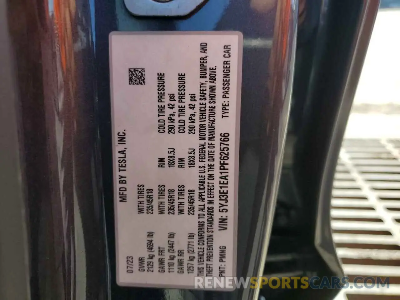 12 Photograph of a damaged car 5YJ3E1EA1PF625766 TESLA MODEL 3 2023