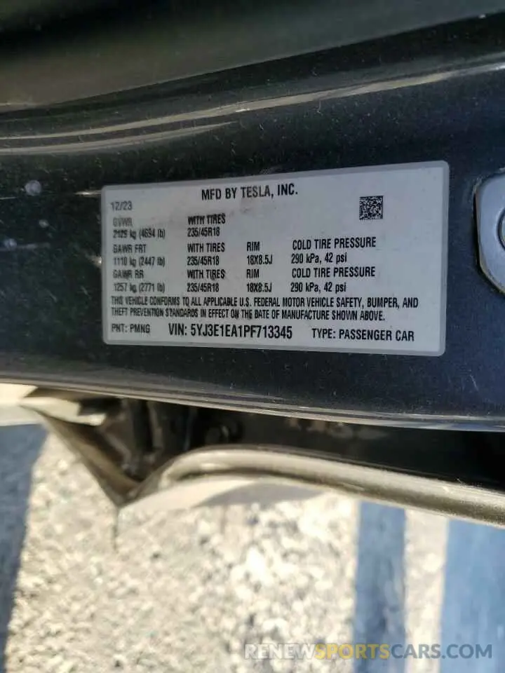 13 Photograph of a damaged car 5YJ3E1EA1PF713345 TESLA MODEL 3 2023