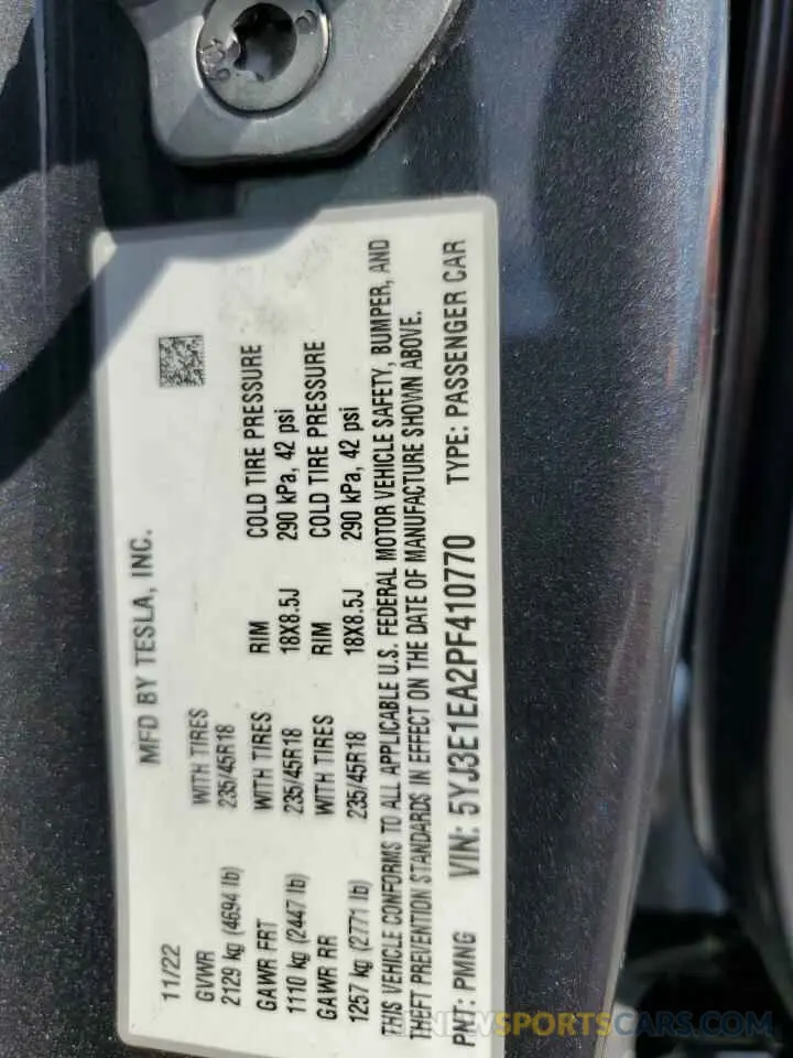 14 Photograph of a damaged car 5YJ3E1EA2PF410770 TESLA MODEL 3 2023