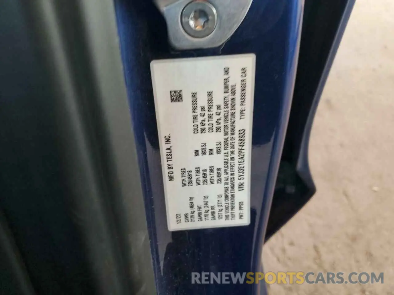 12 Photograph of a damaged car 5YJ3E1EA2PF458933 TESLA MODEL 3 2023