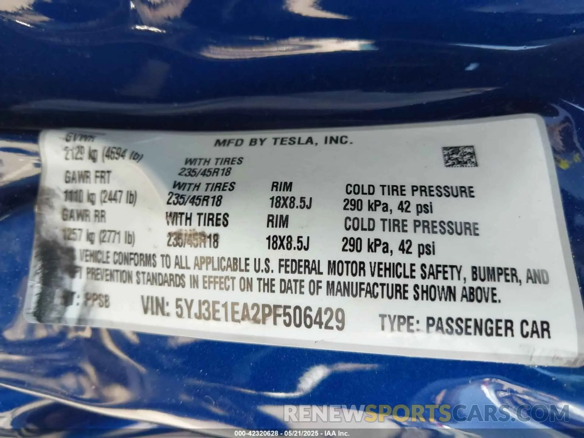 9 Photograph of a damaged car 5YJ3E1EA2PF506429 TESLA MODEL 3 2023