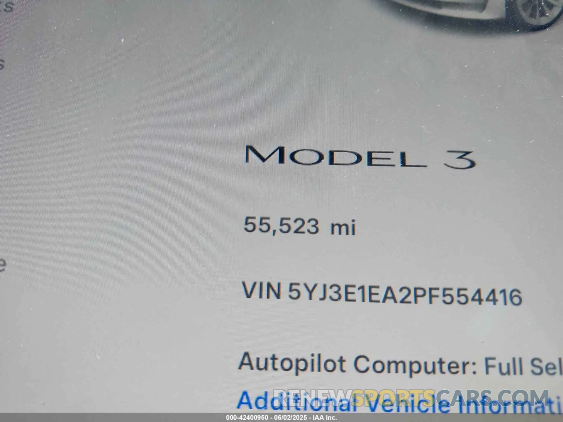 15 Photograph of a damaged car 5YJ3E1EA2PF554416 TESLA MODEL 3 2023