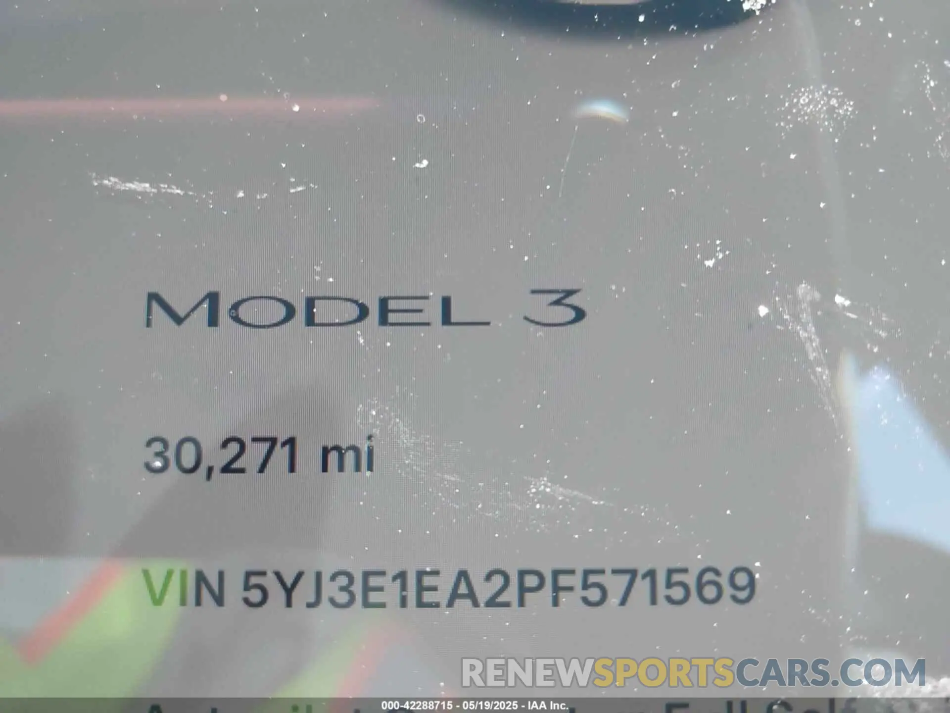 15 Photograph of a damaged car 5YJ3E1EA2PF571569 TESLA MODEL 3 2023