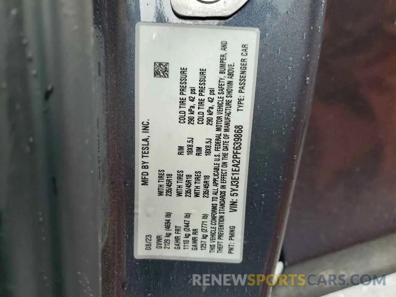 12 Photograph of a damaged car 5YJ3E1EA2PF639868 TESLA MODEL 3 2023