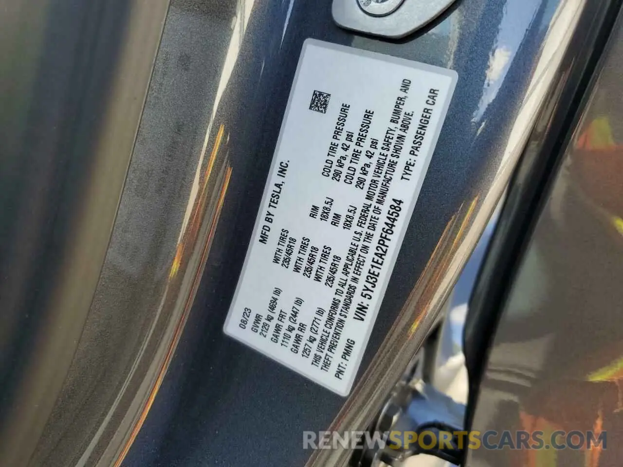 13 Photograph of a damaged car 5YJ3E1EA2PF644584 TESLA MODEL 3 2023