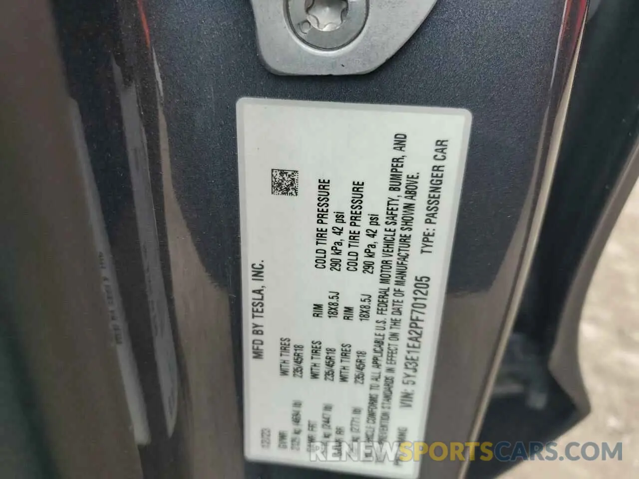 12 Photograph of a damaged car 5YJ3E1EA2PF701205 TESLA MODEL 3 2023