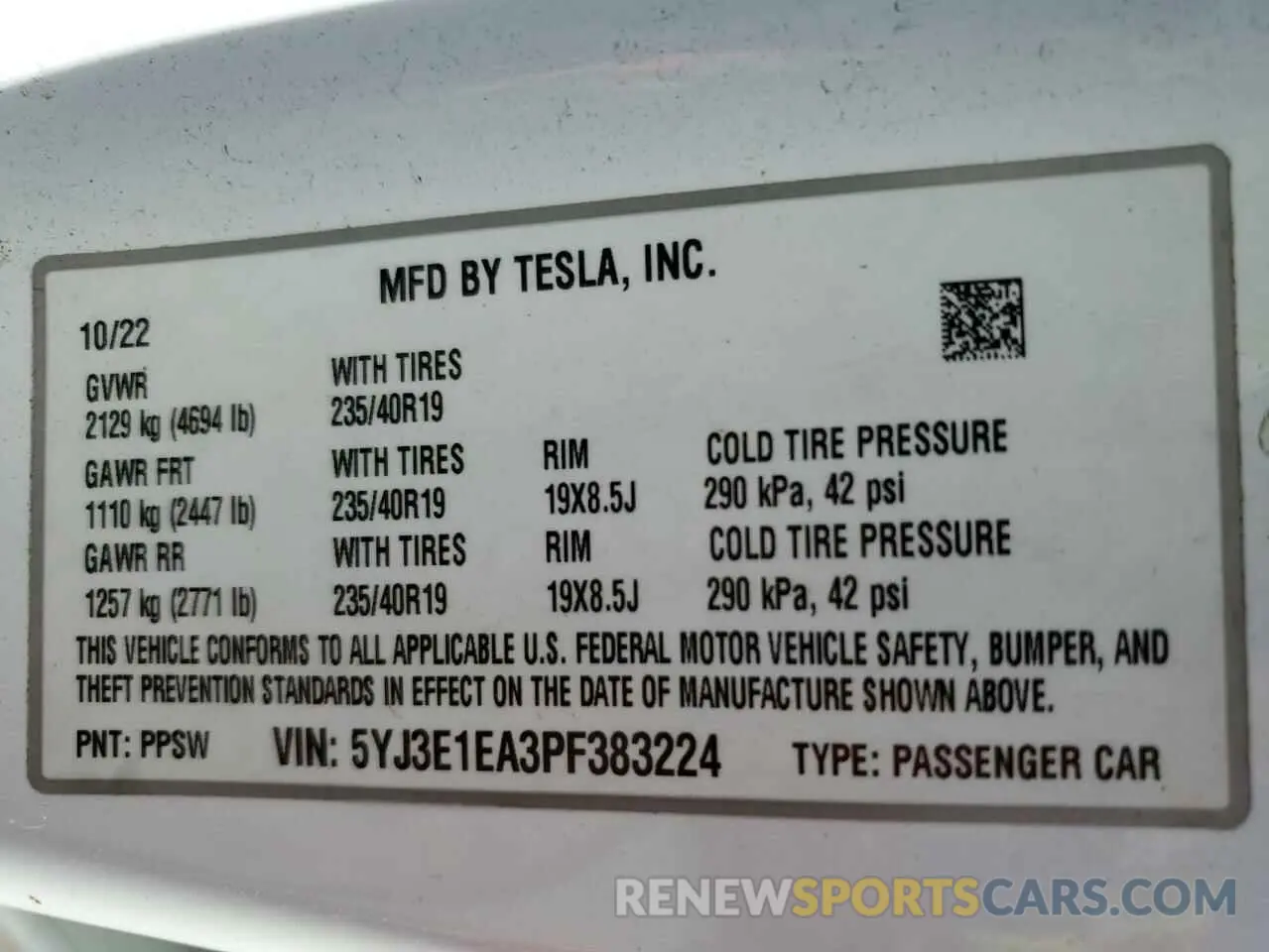 13 Photograph of a damaged car 5YJ3E1EA3PF383224 TESLA MODEL 3 2023