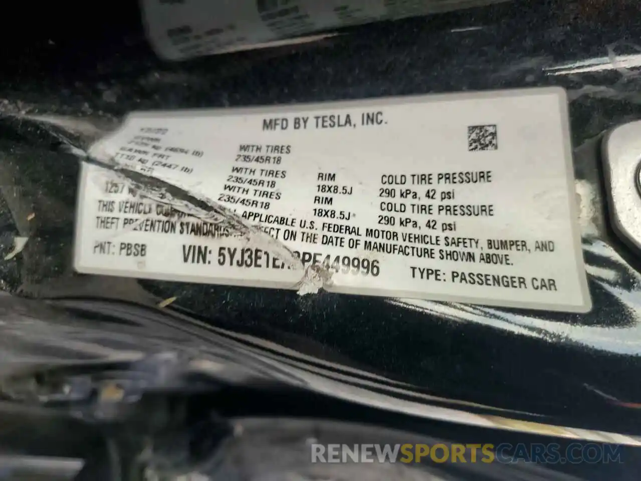 12 Photograph of a damaged car 5YJ3E1EA3PF449996 TESLA MODEL 3 2023