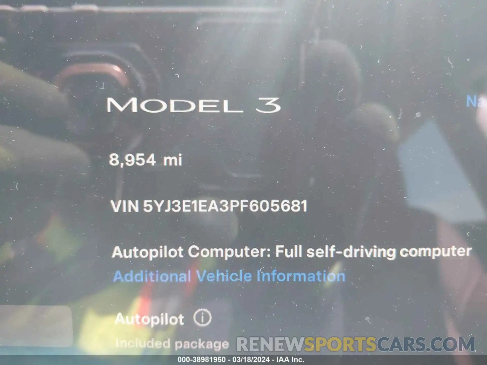 15 Photograph of a damaged car 5YJ3E1EA3PF605681 TESLA MODEL 3 2023