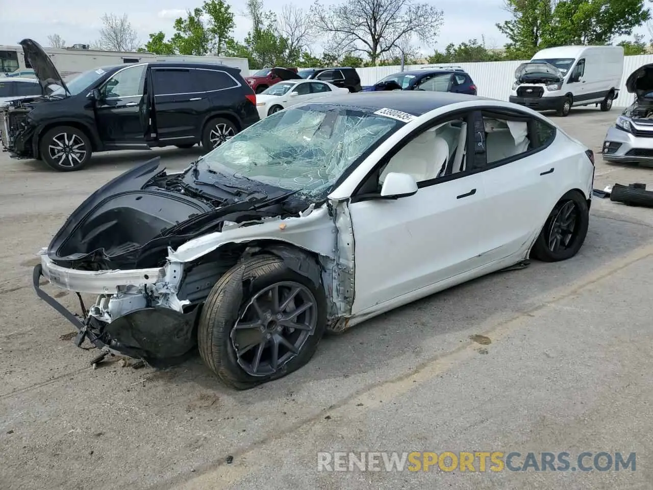 1 Photograph of a damaged car 5YJ3E1EA3PF607642 TESLA MODEL 3 2023