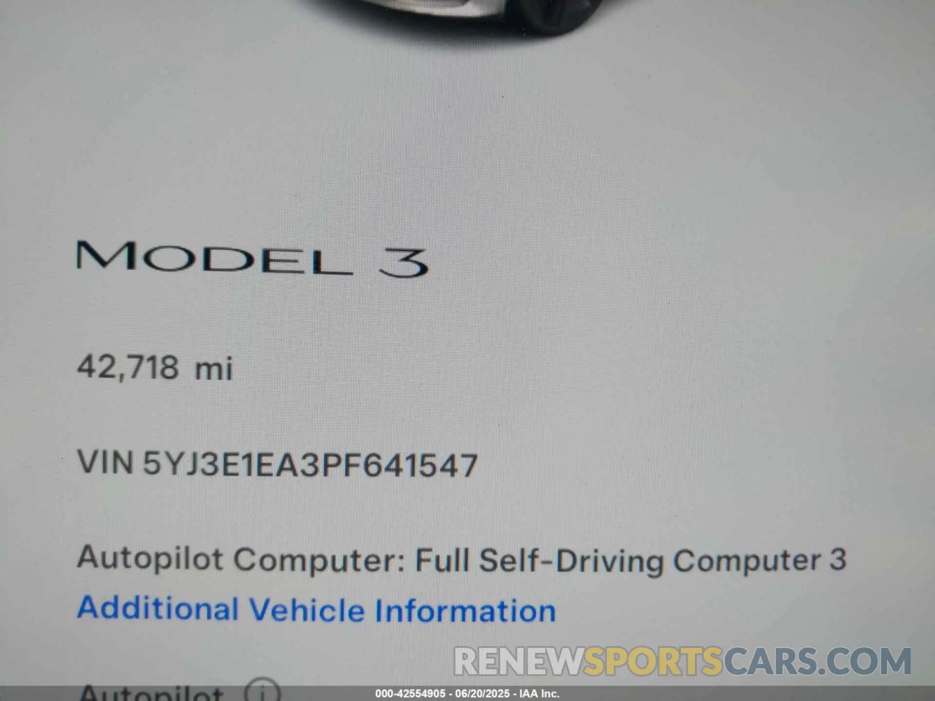7 Photograph of a damaged car 5YJ3E1EA3PF641547 TESLA MODEL 3 2023