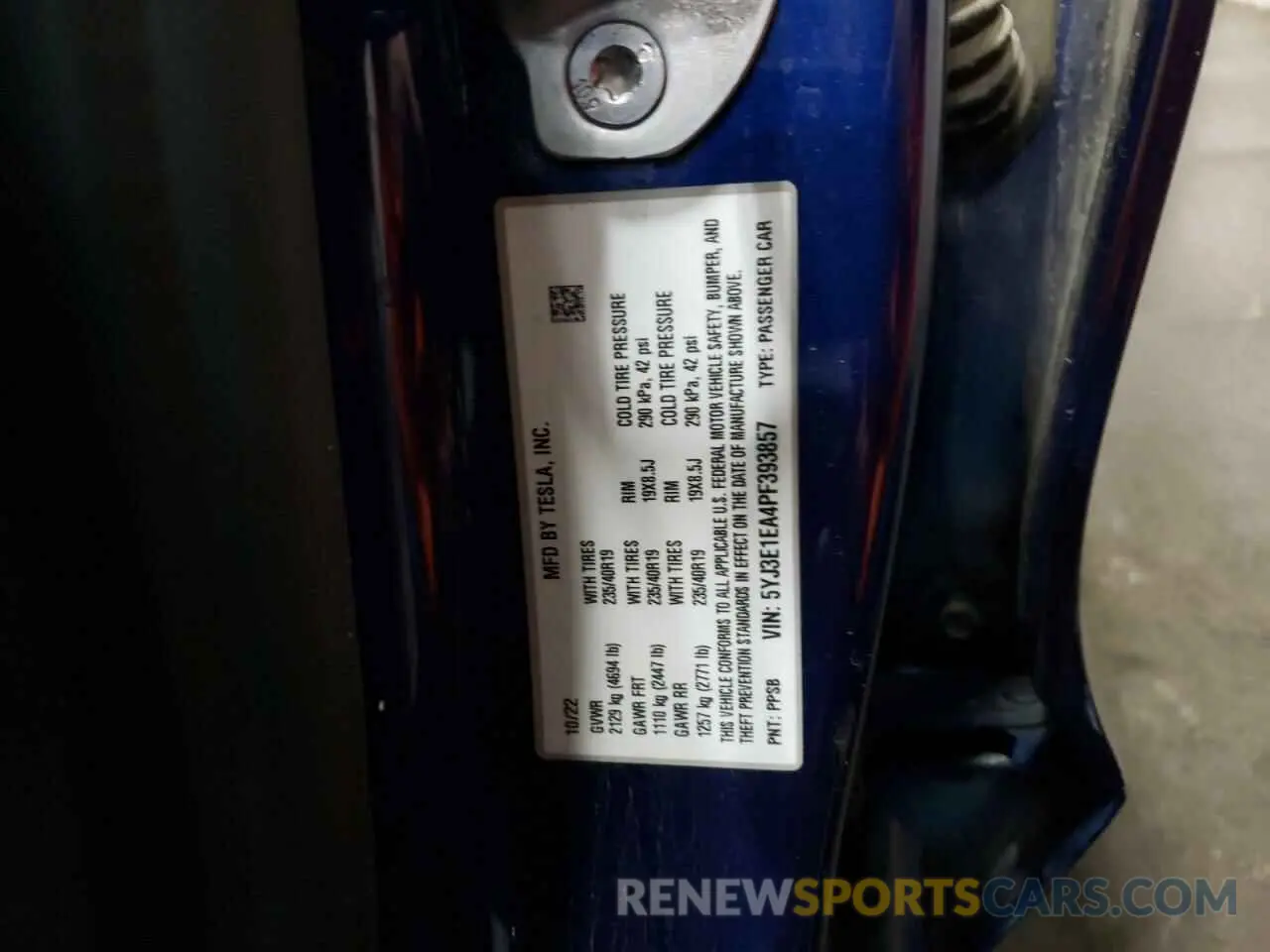 12 Photograph of a damaged car 5YJ3E1EA4PF393857 TESLA MODEL 3 2023