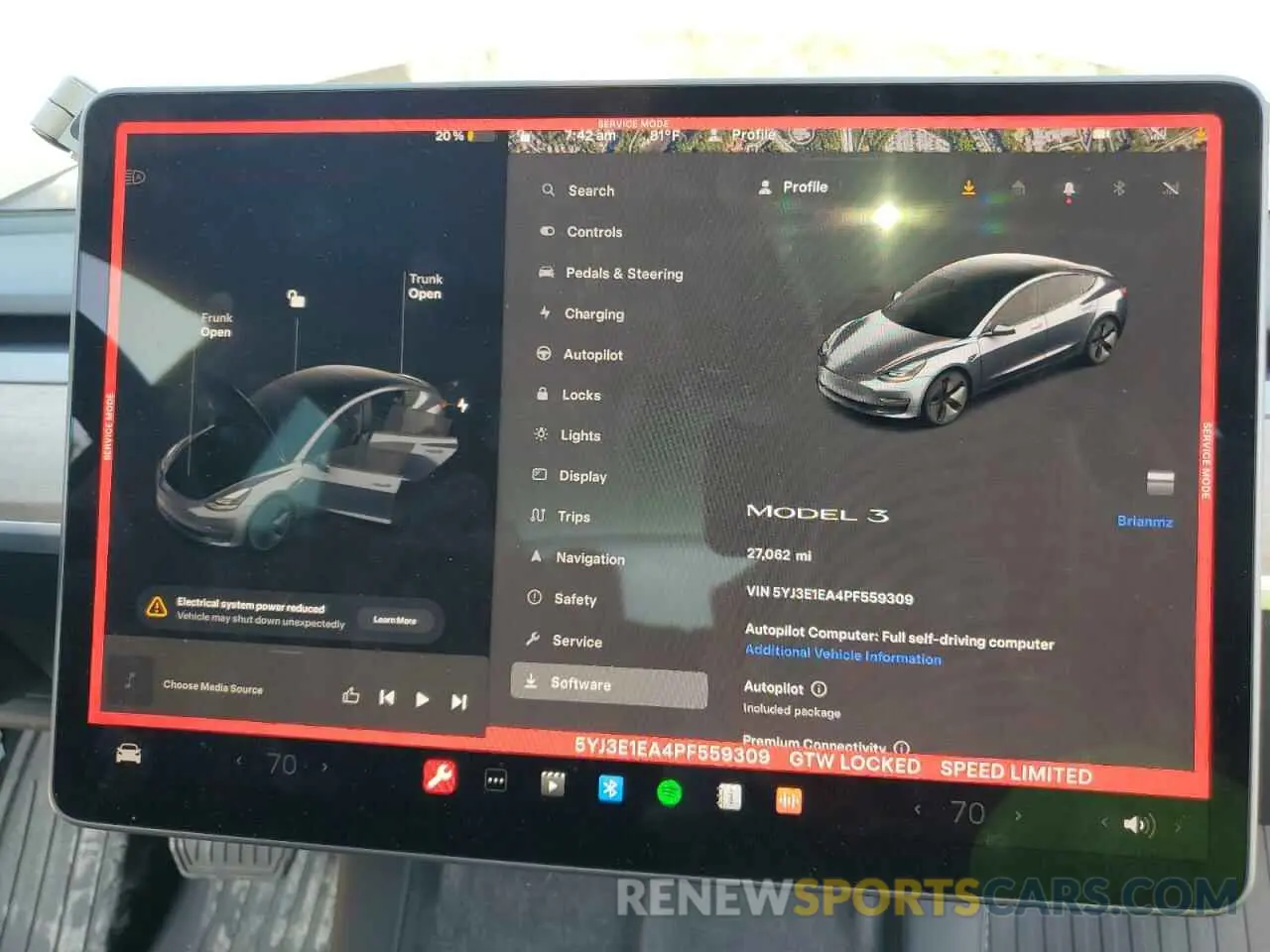 9 Photograph of a damaged car 5YJ3E1EA4PF559309 TESLA MODEL 3 2023
