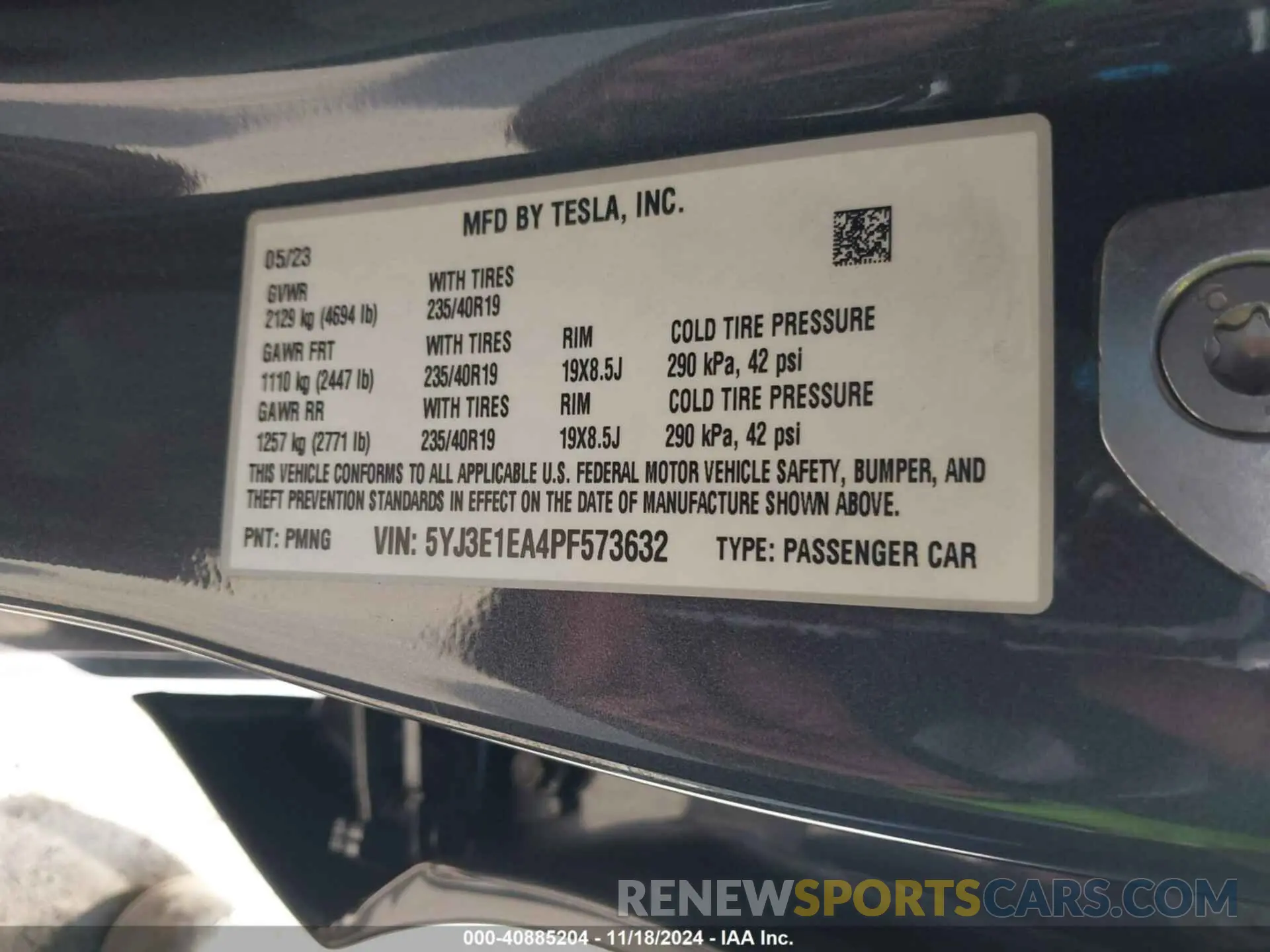 8 Photograph of a damaged car 5YJ3E1EA4PF573632 TESLA MODEL 3 2023