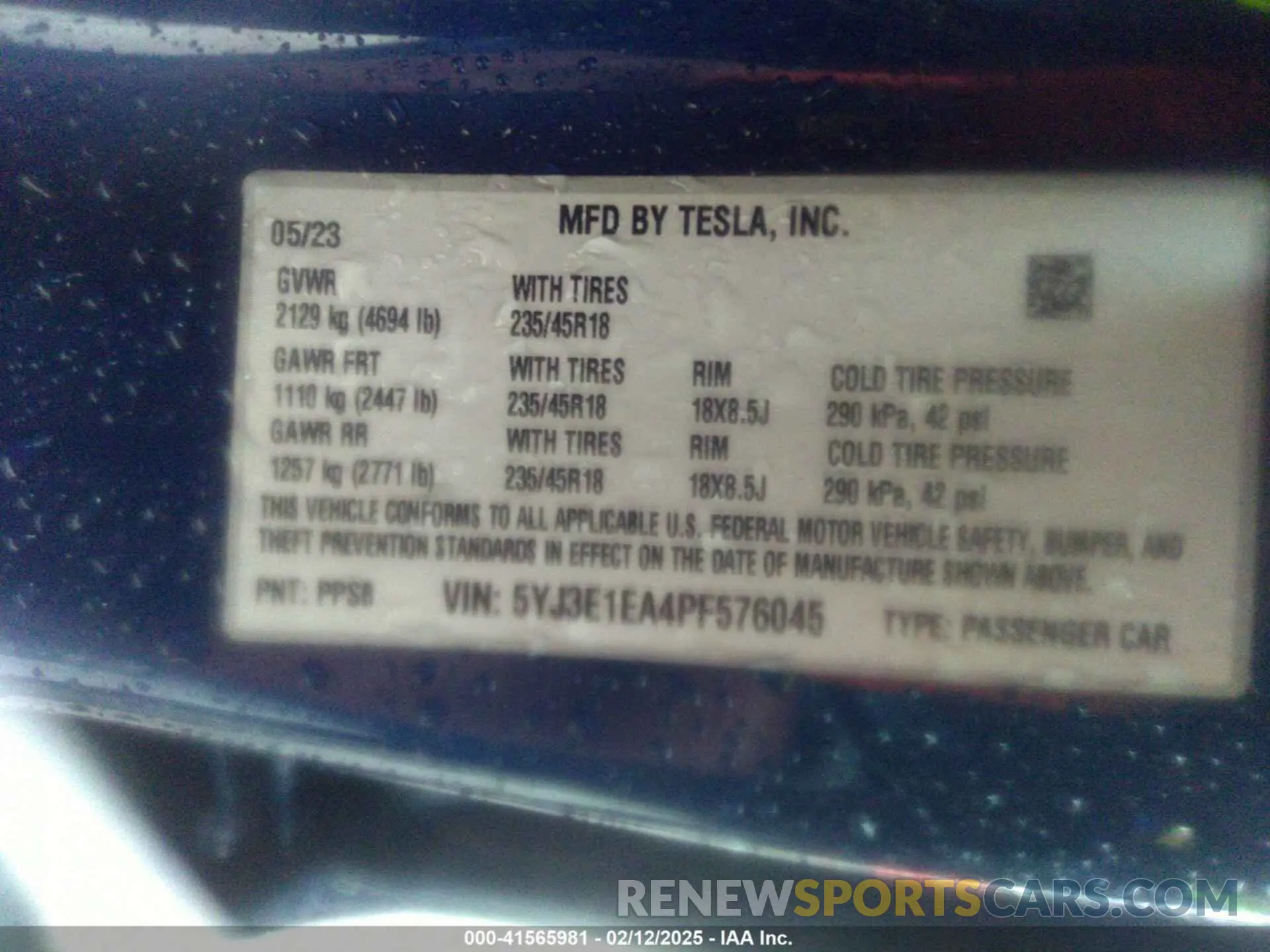 8 Photograph of a damaged car 5YJ3E1EA4PF576045 TESLA MODEL 3 2023