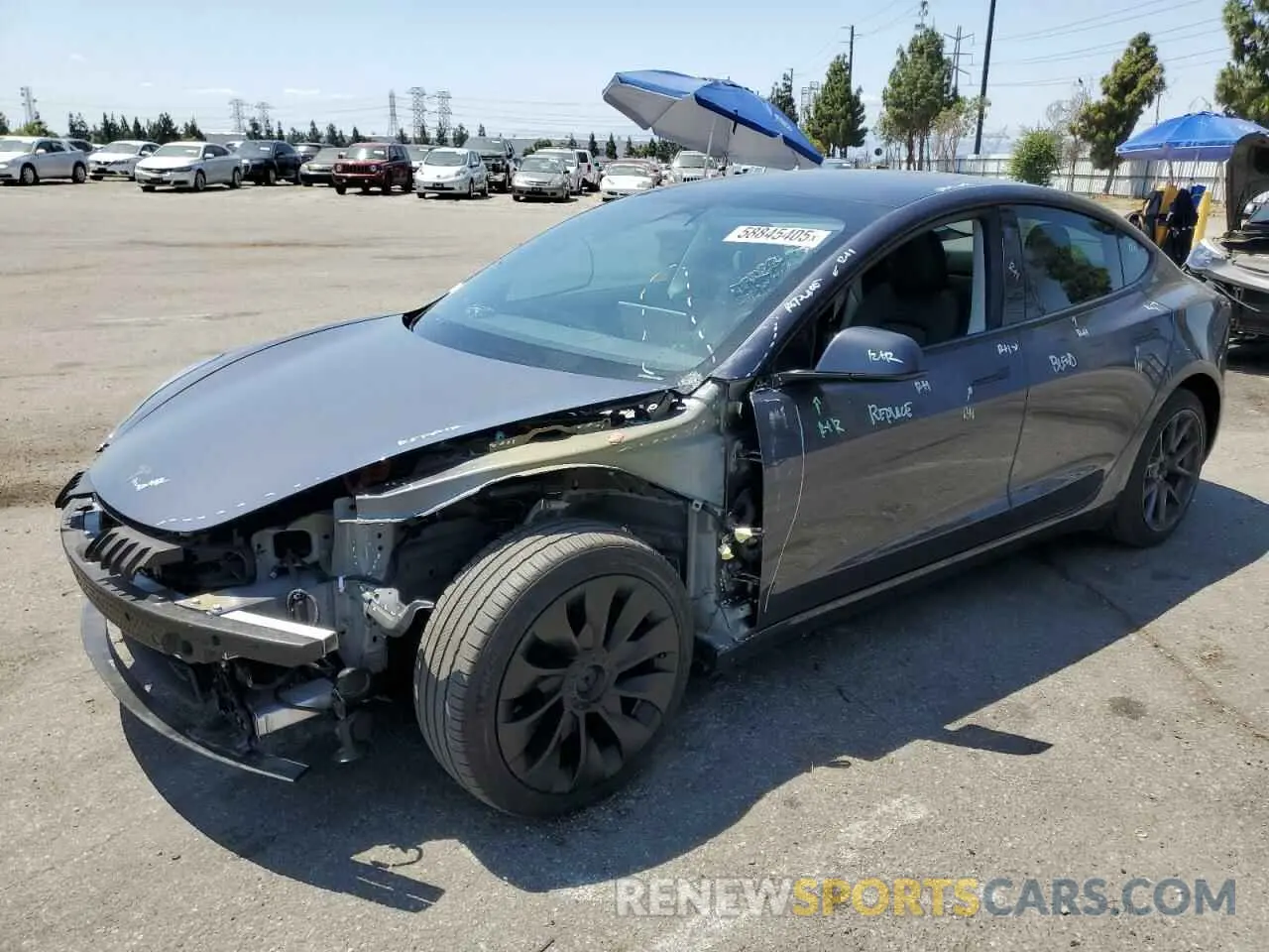 1 Photograph of a damaged car 5YJ3E1EA4PF615975 TESLA MODEL 3 2023