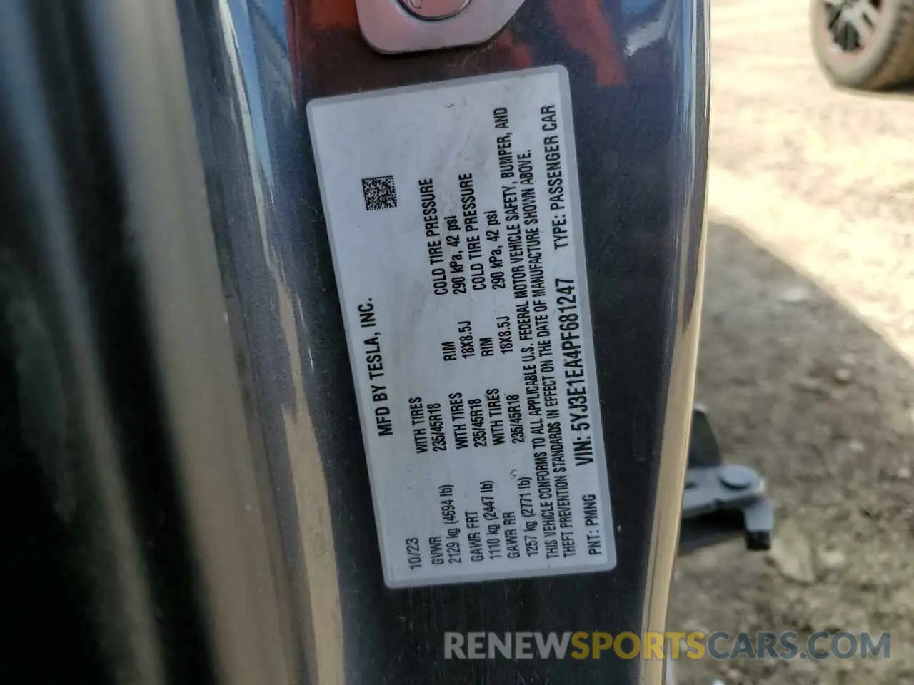 13 Photograph of a damaged car 5YJ3E1EA4PF681247 TESLA MODEL 3 2023