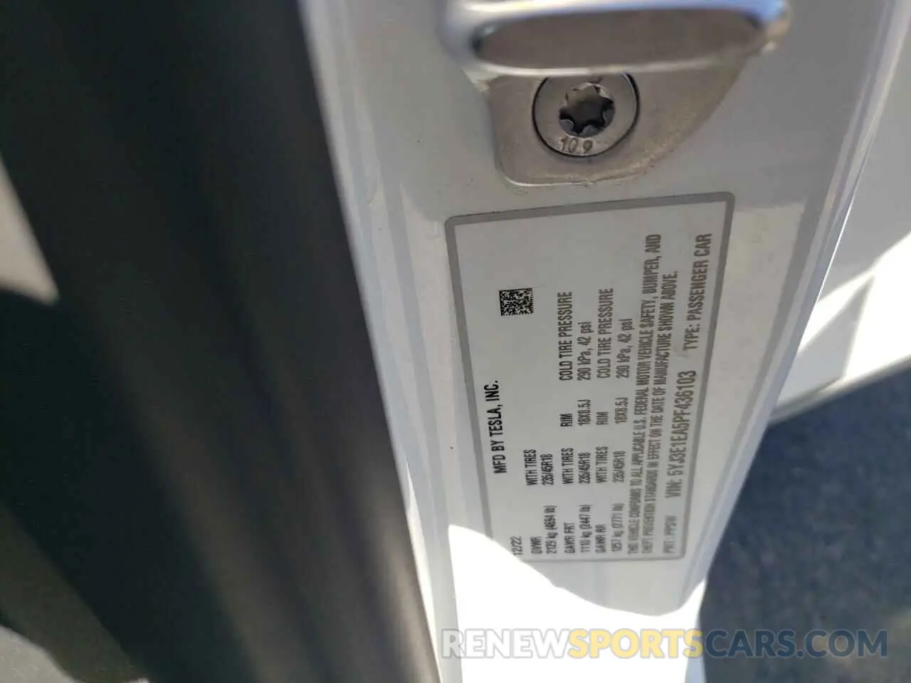 12 Photograph of a damaged car 5YJ3E1EA5PF436103 TESLA MODEL 3 2023