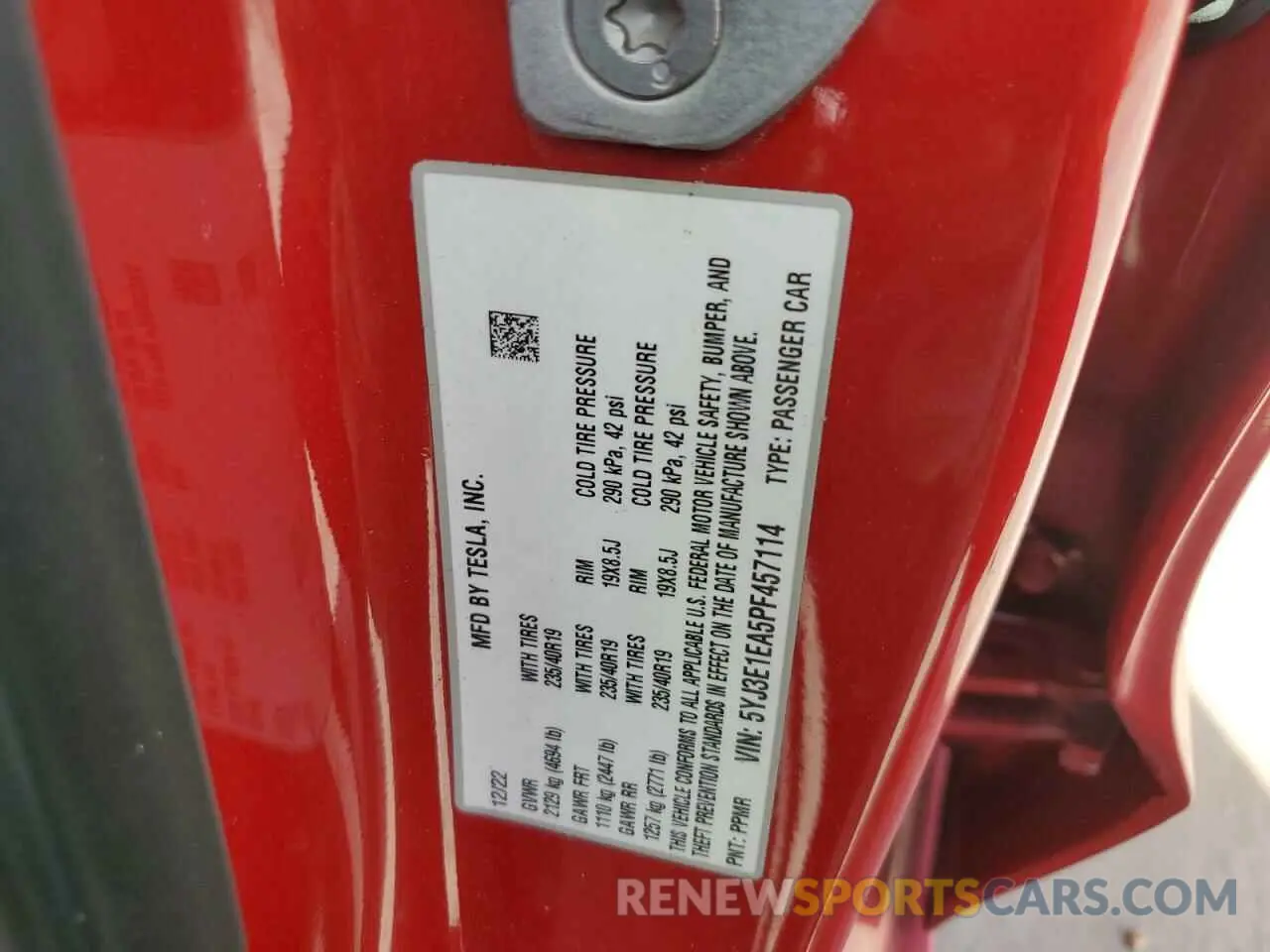 13 Photograph of a damaged car 5YJ3E1EA5PF457114 TESLA MODEL 3 2023