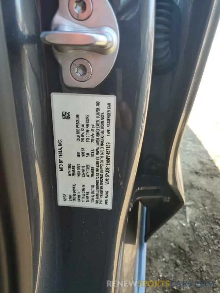 12 Photograph of a damaged car 5YJ3E1EA5PF457159 TESLA MODEL 3 2023
