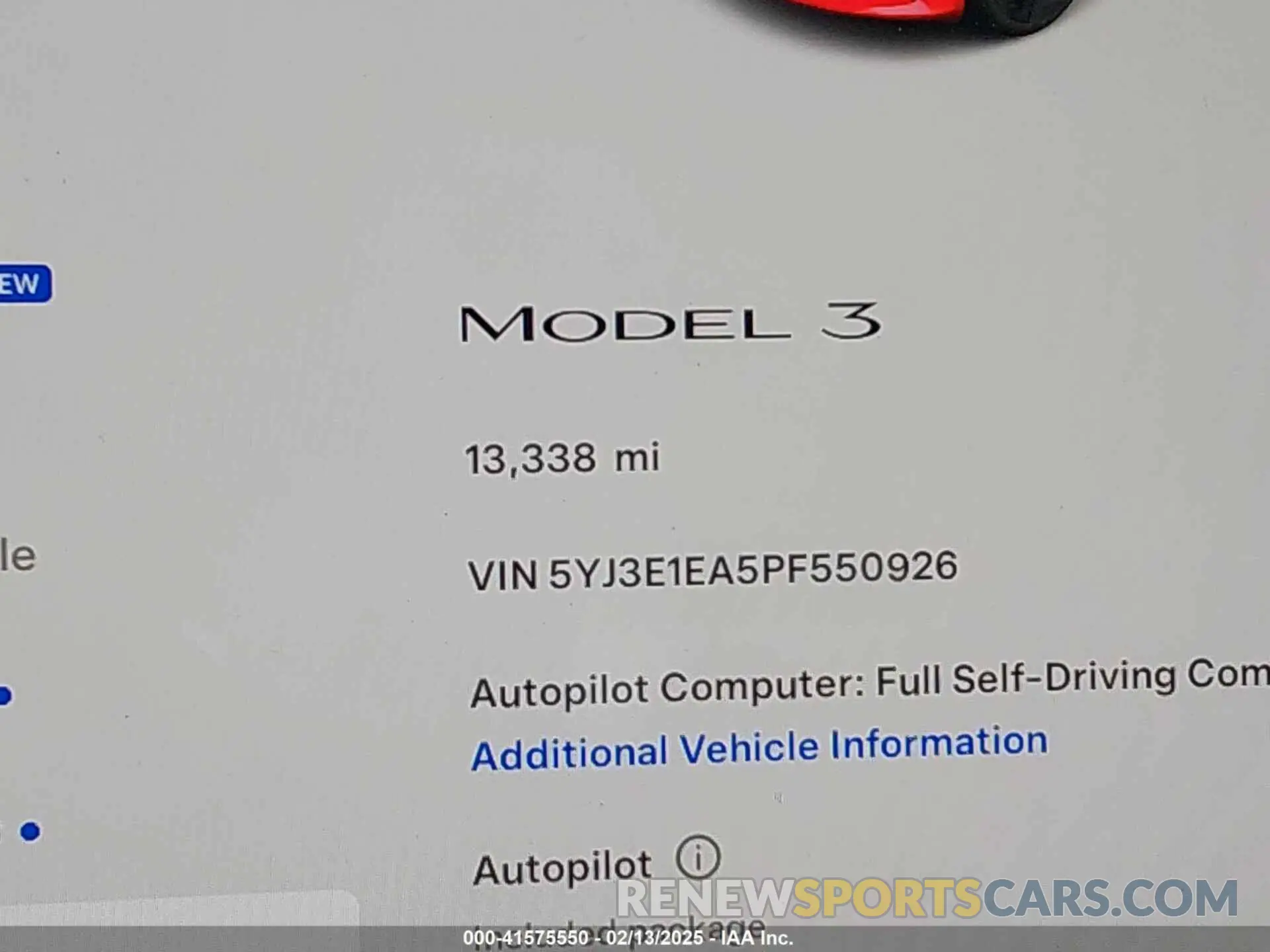 15 Photograph of a damaged car 5YJ3E1EA5PF550926 TESLA MODEL 3 2023