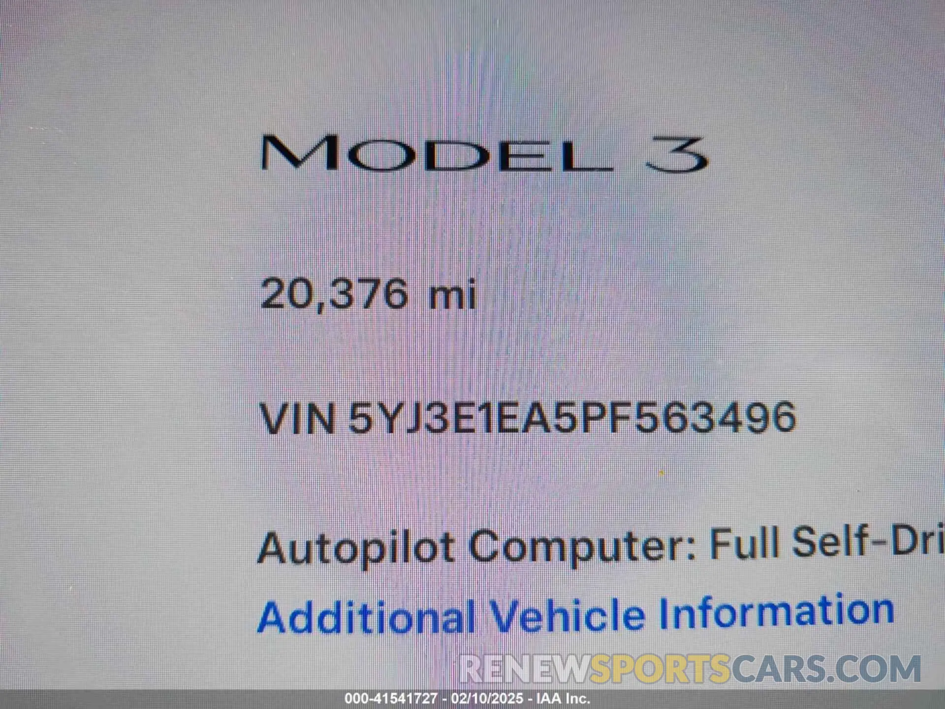 15 Photograph of a damaged car 5YJ3E1EA5PF563496 TESLA MODEL 3 2023
