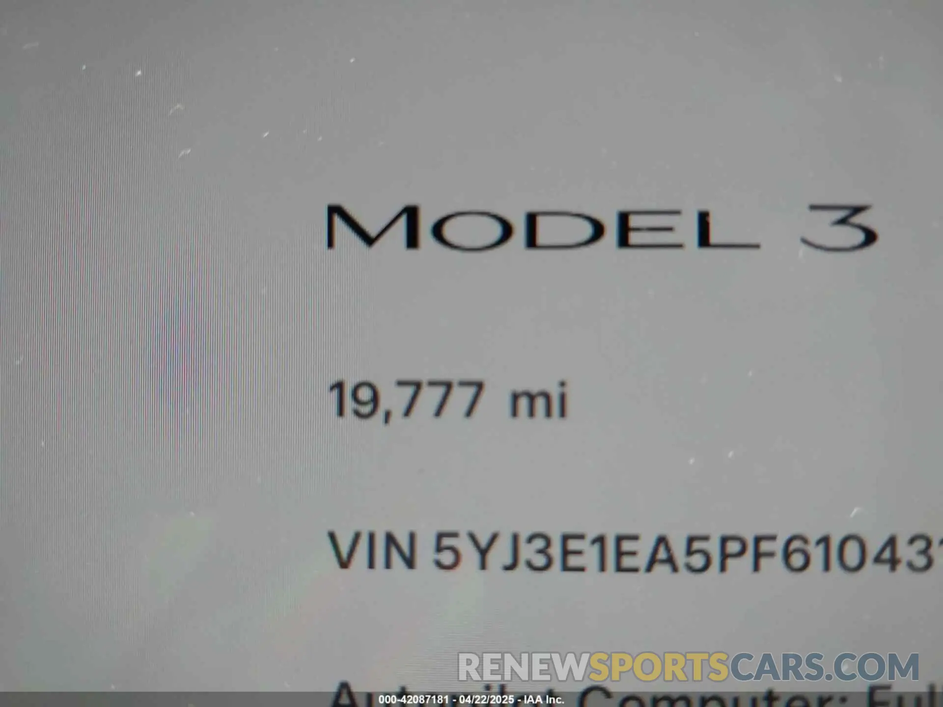 14 Photograph of a damaged car 5YJ3E1EA5PF610431 TESLA MODEL 3 2023